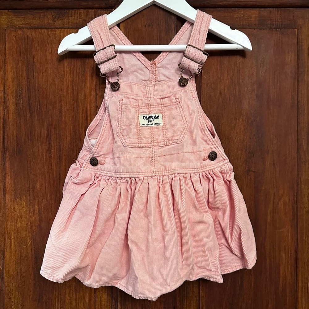 OshKosh B'gosh Pink Corduroy Overalls Dress